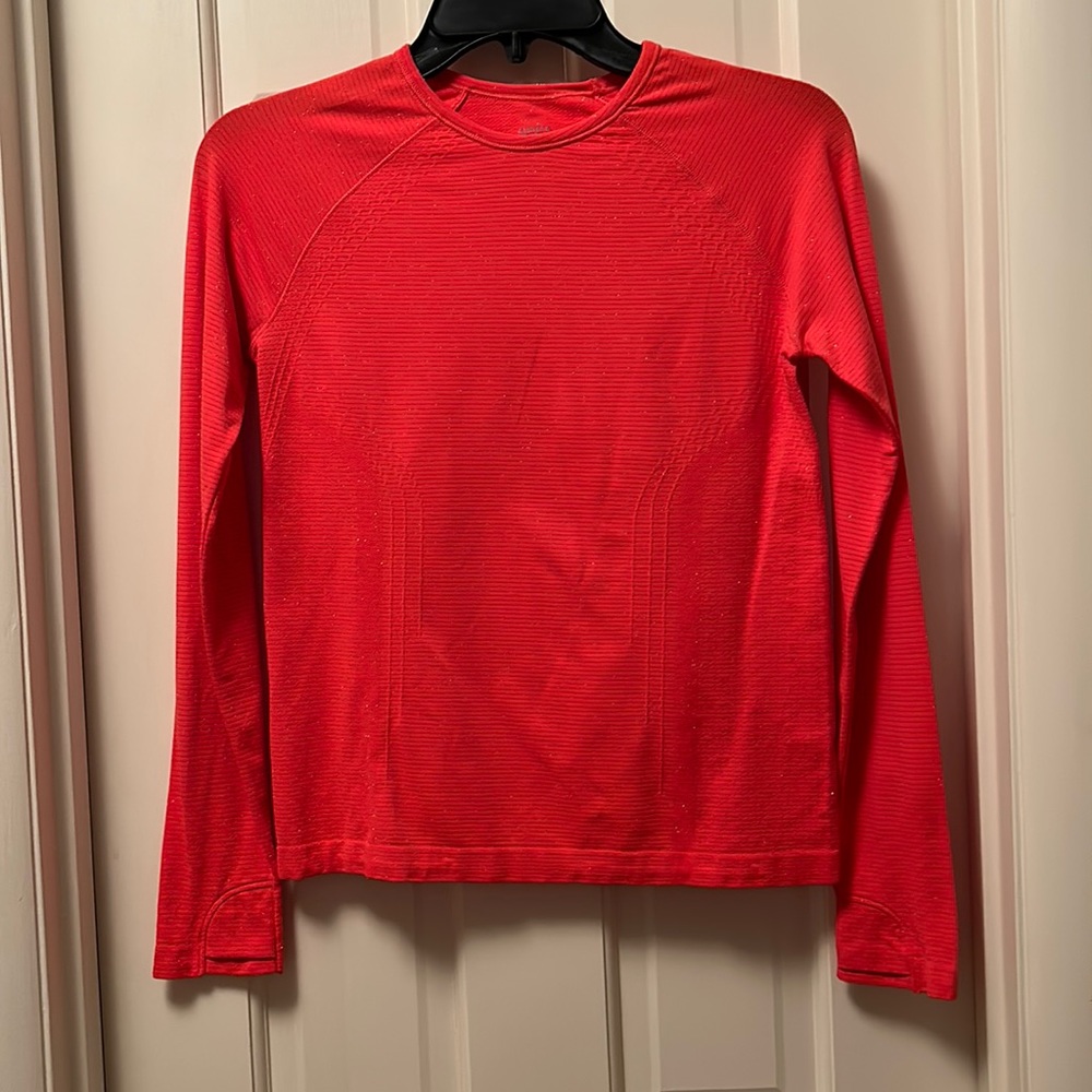 Athleta Girl coral long sleeve athletic shirt